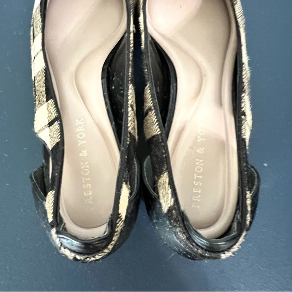 Preston & York Tabitha Black and Tan Plaid Calf Hair Pointed Toe Pumps Size 8 - Picture 11 of 16